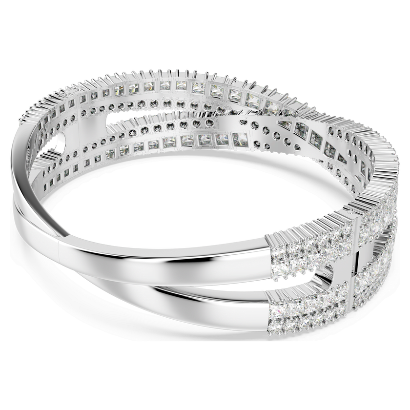 swarovski hyperbola cuff  mixed cuts  infinity  white  rhodium plated