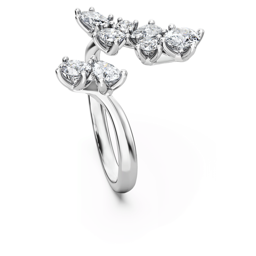 swarovski galaxy bypass ring  laboratory grown diamonds 1 25 ct tw  18k white gold