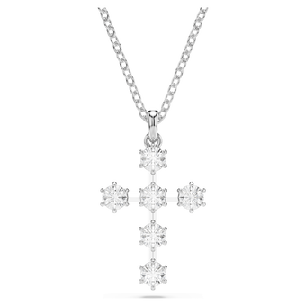 swarovski insigne pendant round cut cross white rhodium plated