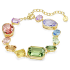 swarovski gema bracelet  mixed cuts  multicolored  gold tone plated