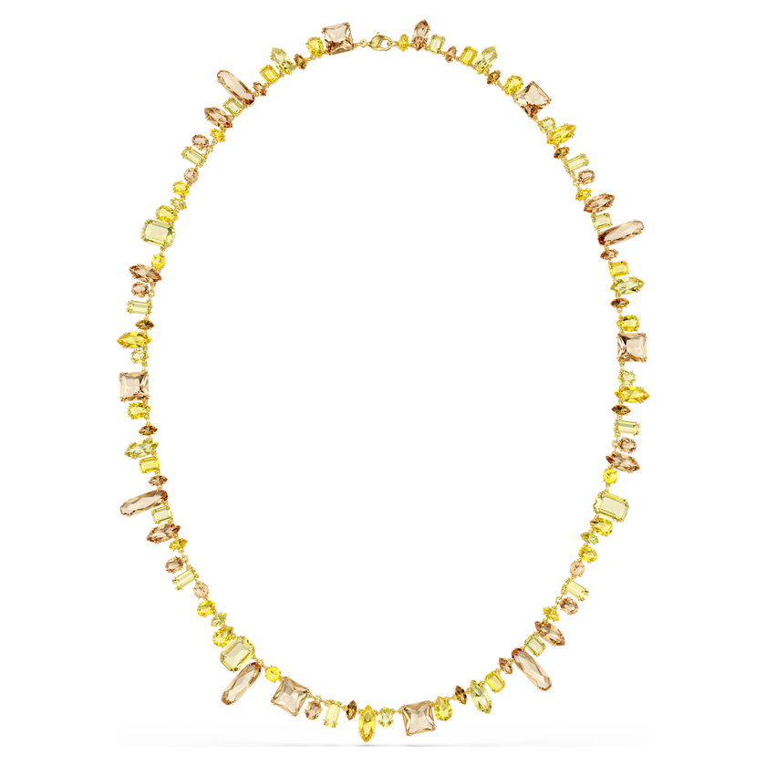 swarovski gema strandage  mixed cuts  yellow  gold tone plated