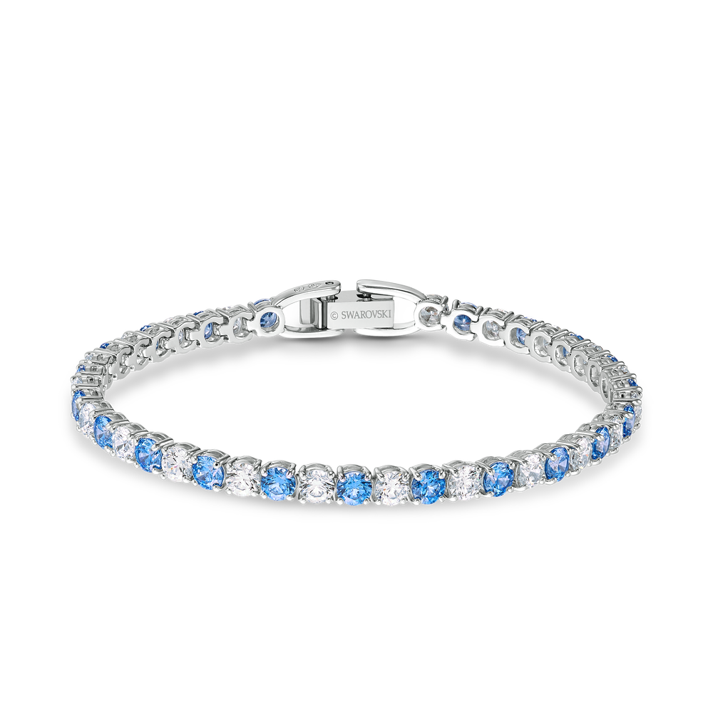 Buy Swarovski Tennis Deluxe Bracelet, Blue, Rhodium ...