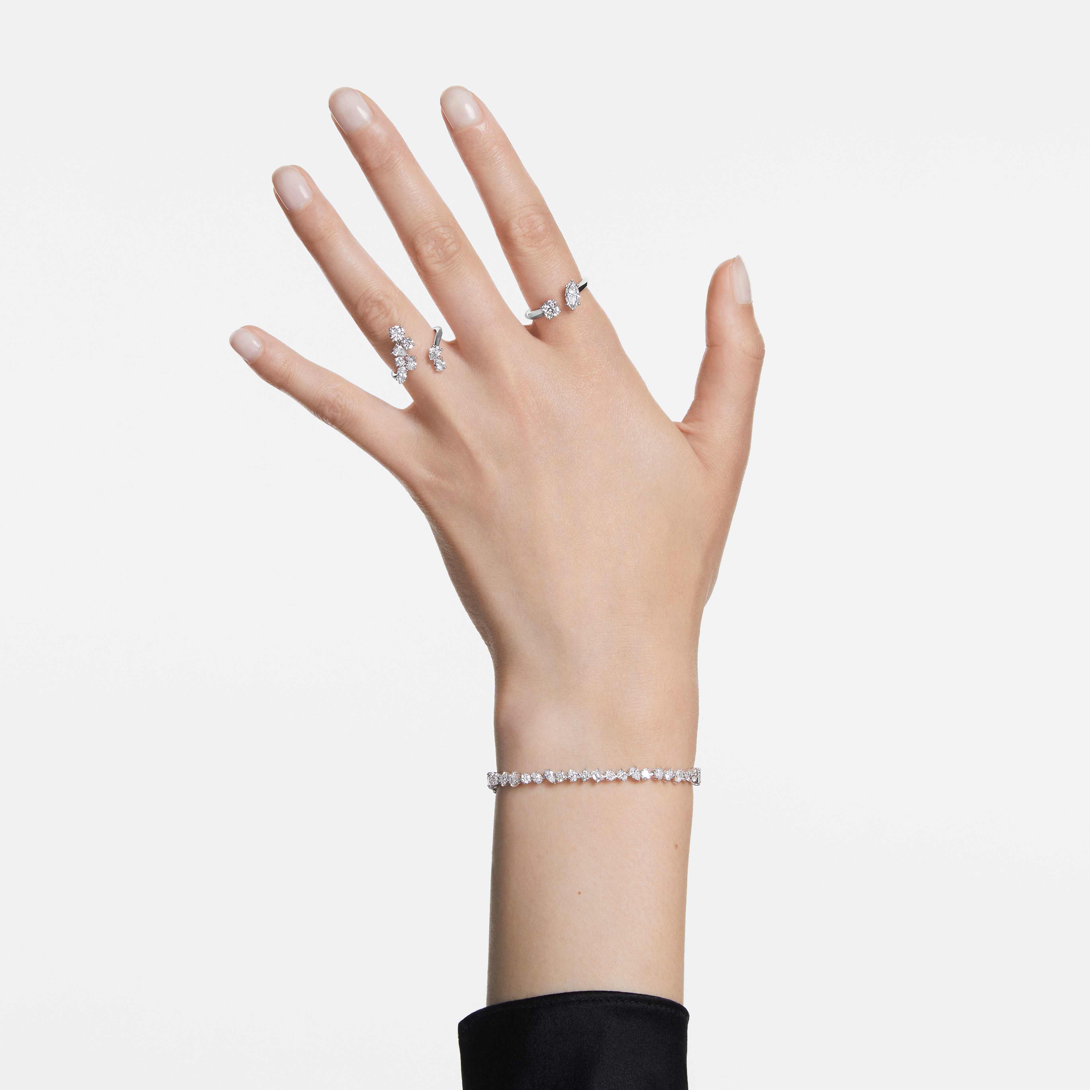 swarovski galaxy tennis bracelet  laboratory grown diamonds 5 ct tw  18k white gold