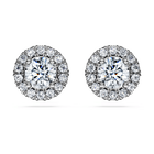 swarovski eternity stud earrings  laboratory grown diamonds 2 ct tw  18k white gold