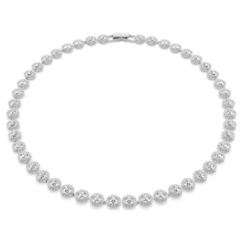 swarovski una angelic necklace  round cut  medium  white  rhodium plated