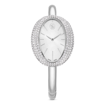 swarovski imber bangle watch  swiss made  metal bracelet  silver tone  stainless steel