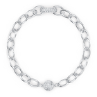 swarovski the elements chain bracelet  white  rhodium plated