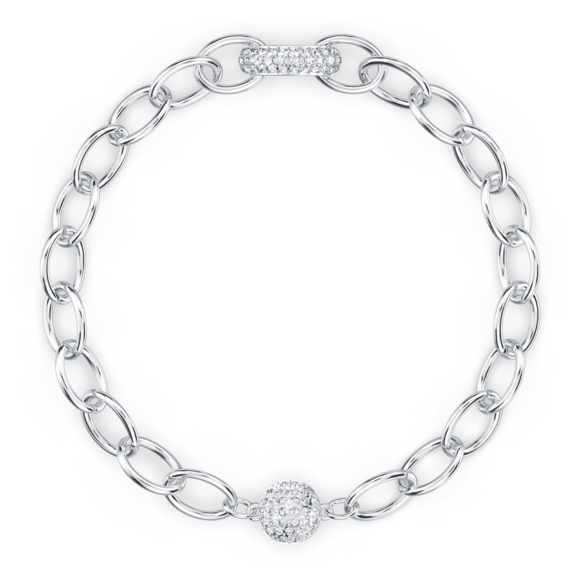 swarovski the elements chain bracelet  white  rhodium plated