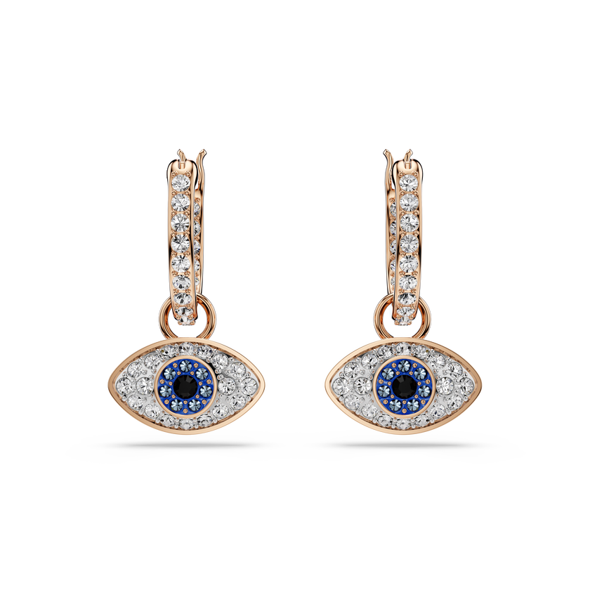 swarovski symbolica drop earrings  eye  multicolored  rose gold tone plated