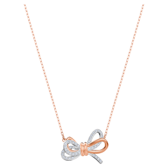 swarovski lifelong bow pendant  bow  white  mixed metal finish