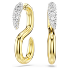 swarovski dextera earrings  round cut  white  mixed metal finish