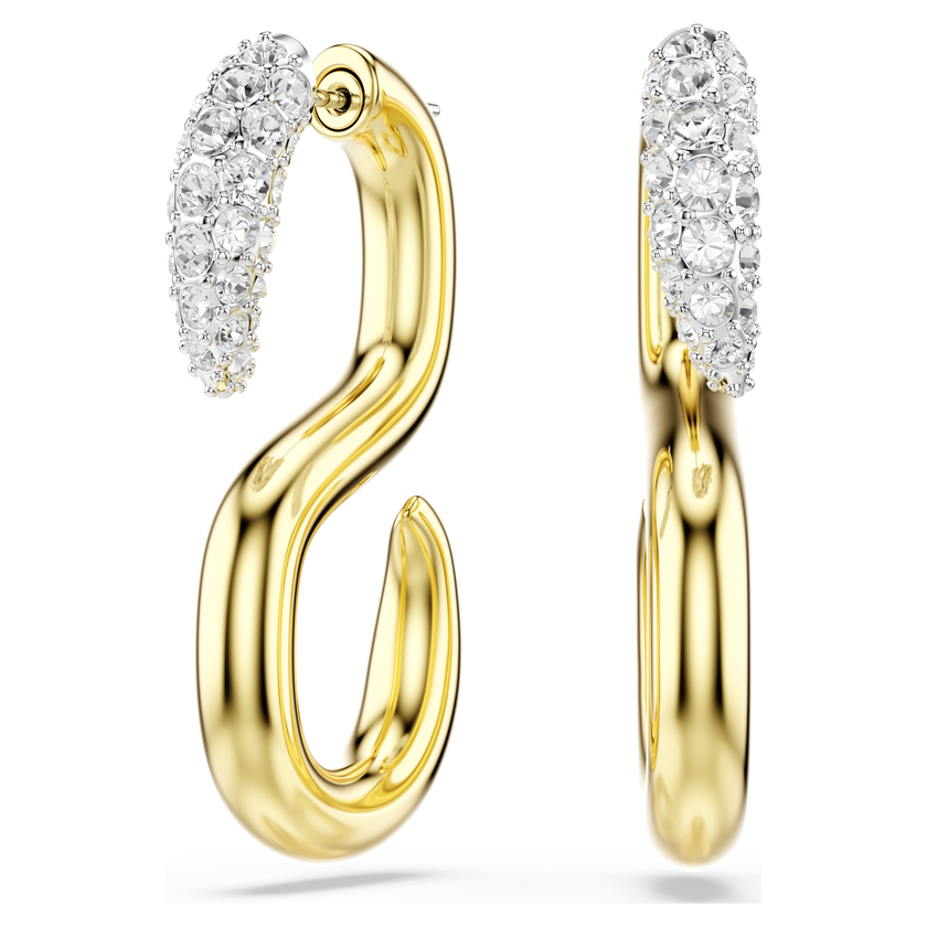 swarovski dextera earrings  round cut  white  mixed metal finish