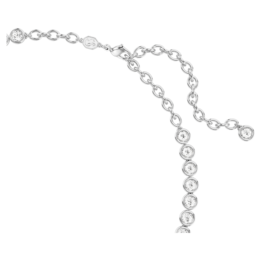 swarovski imber tennis necklace  round cut  white  rhodium plated
