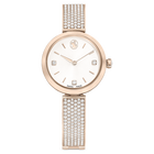 swarovski illumina watch  swiss made  metal bracelet  gold tone  champagne gold tone finish