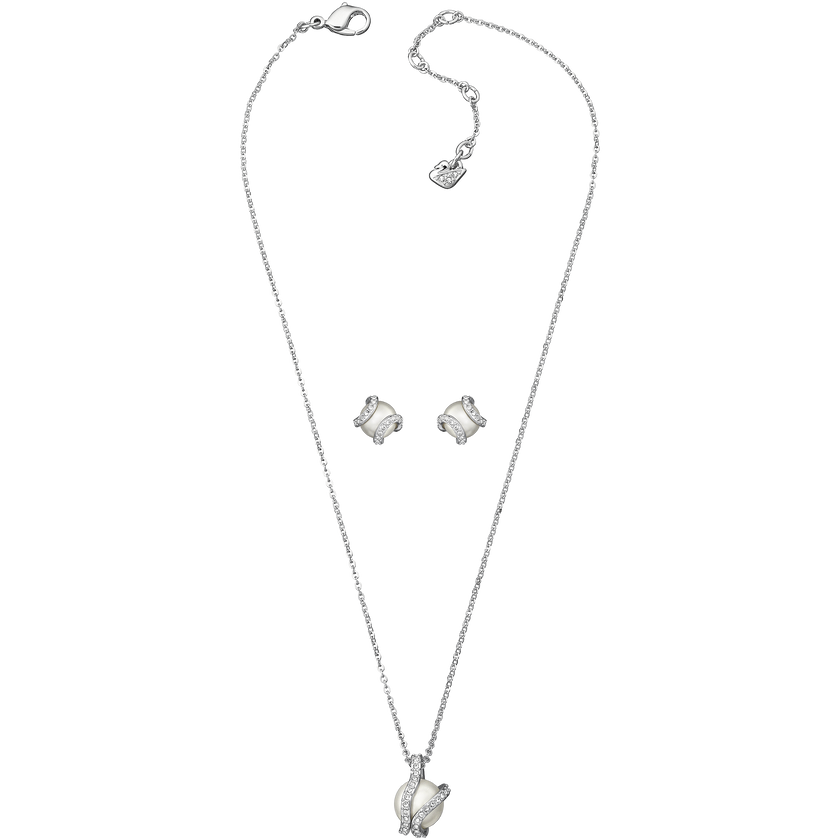swarovski nude set  white  rhodium plated