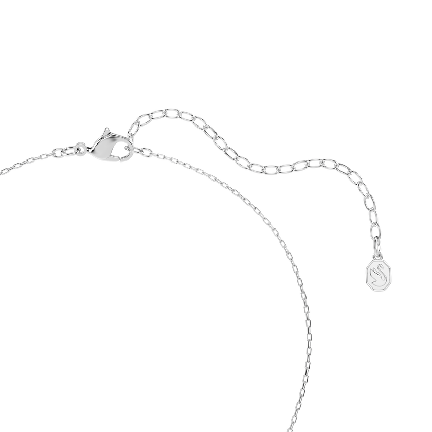 swarovski one pendant  heart cut  pav   heart  blue  rhodium plated
