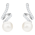 swarovski gabriella drop earrings  white  rhodium plated