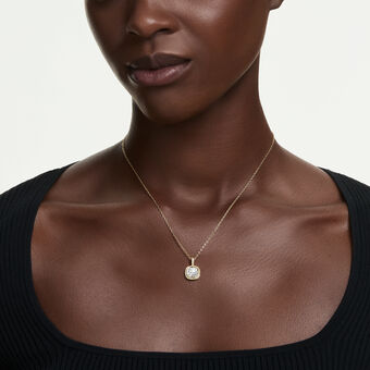 swarovski una angelic pendant  cushion cut  white  18k gold finish