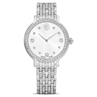 swarovski imber watch swiss made metal bracelet silver tone stainless steel