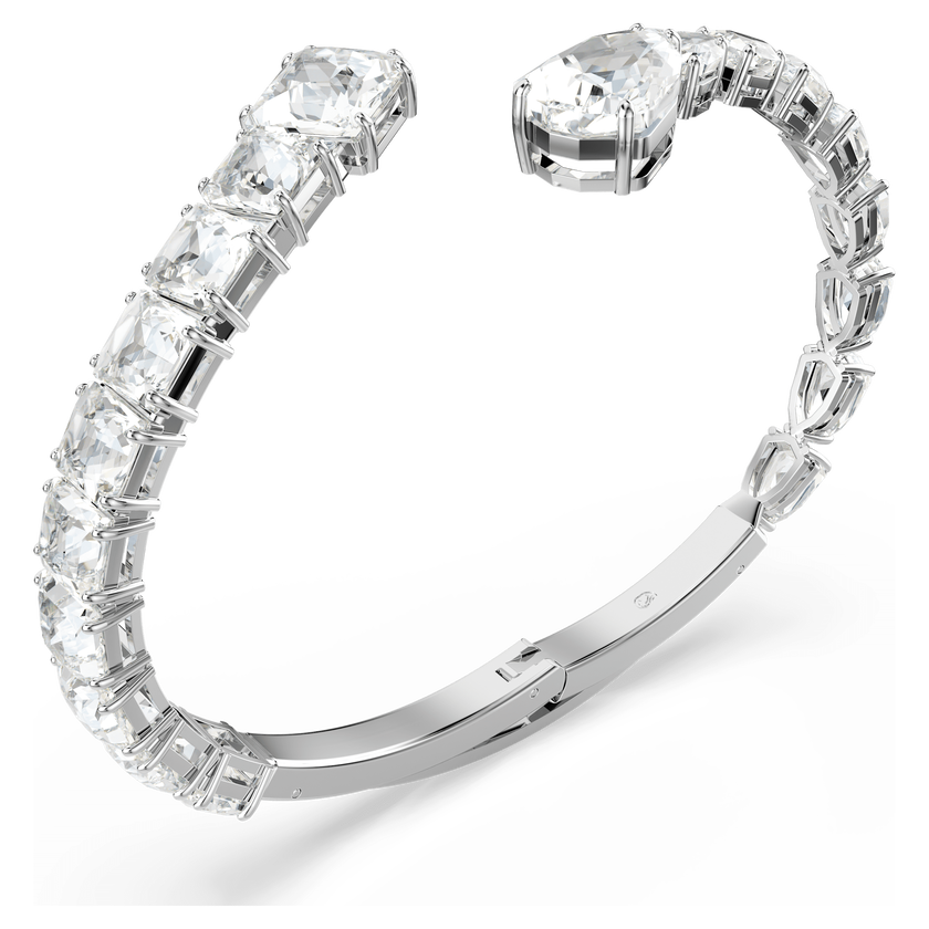 swarovski matrix cuff  mixed cuts  white  rhodium plated