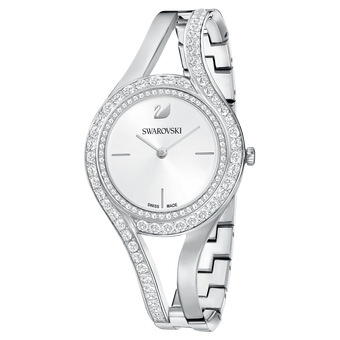 swarovski eternal watch metal bracelet white silver tone