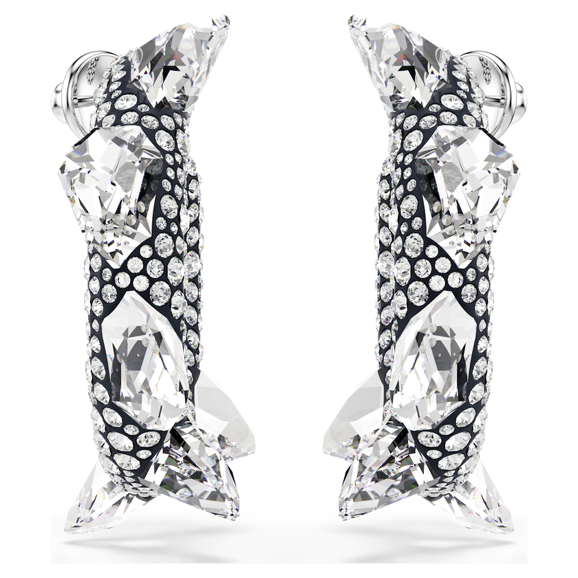 swarovski sublima hoop earrings  spike  white  rhodium plated