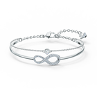 swarovski infinity bangle  white  rhodium plated