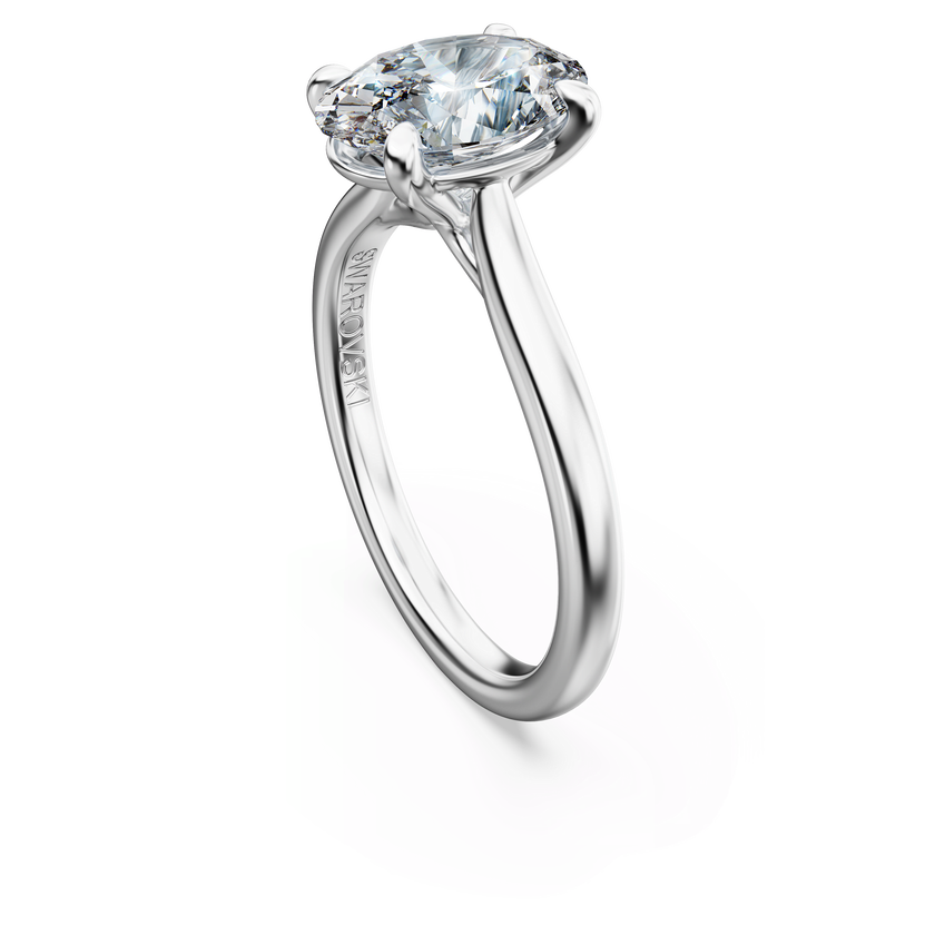 swarovski eternity solitaire ring  laboratory grown diamonds 2 ct tw  oval cut  18k white gold