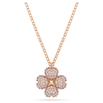 swarovski latisha pendant  flower  pink  rose gold tone plated