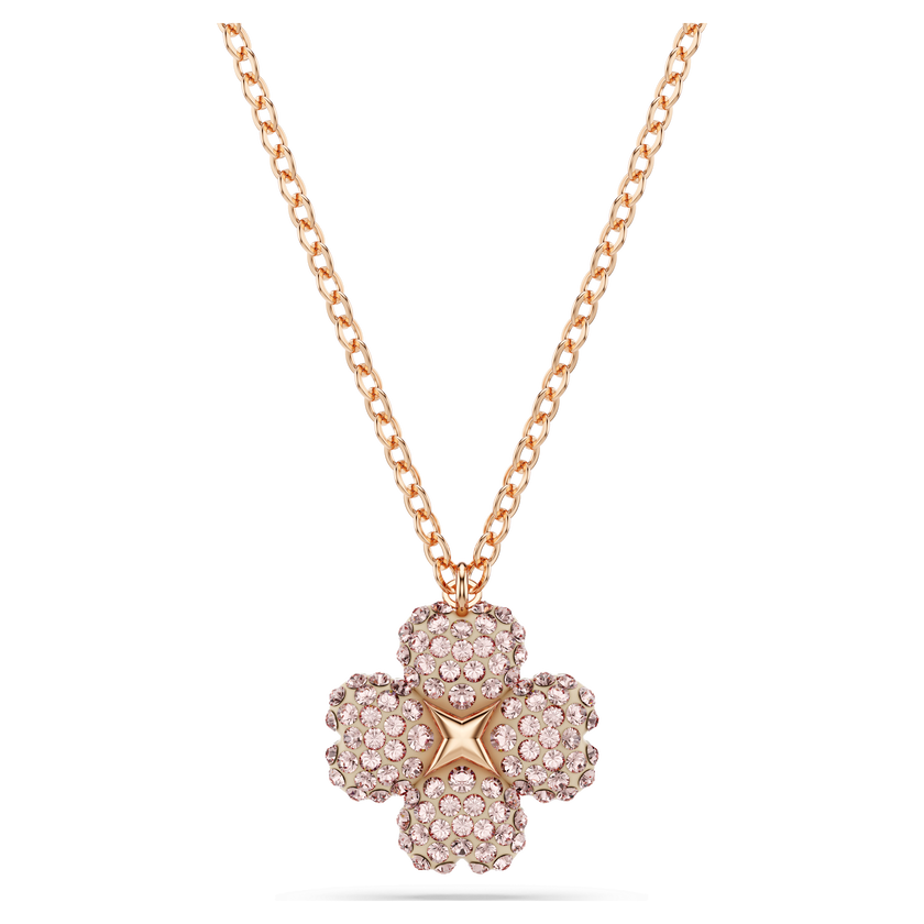 swarovski latisha pendant  flower  pink  18k rose gold finish