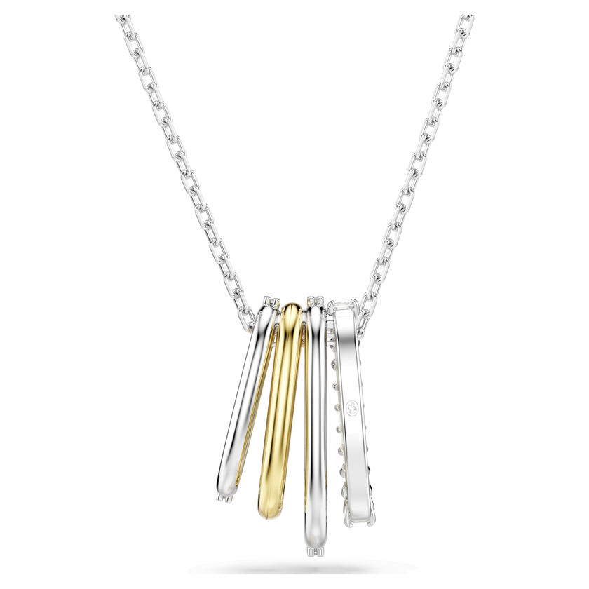 swarovski hyperbola pendant  mixed cuts  white  mixed metal finish