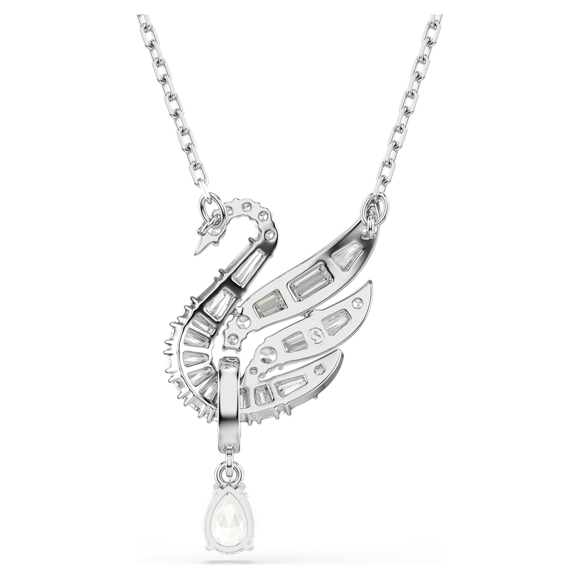 swarovski swan vienna pendant  swan  white  rhodium plated