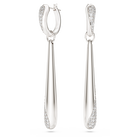 swarovski classica drop and hoop earrings  round cut  white  sterling silver