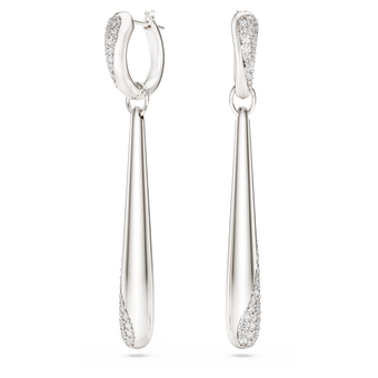 swarovski classica drop and hoop earrings  round cut  white  sterling silver
