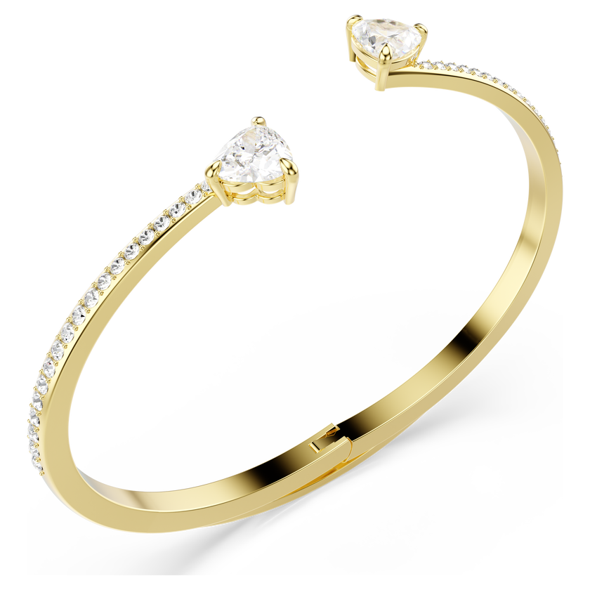 swarovski mesmera attract bangle  heart  white  gold tone plated