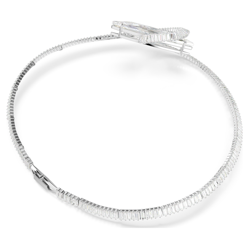 swarovski matrix choker  baguette cut  white  rhodium plated