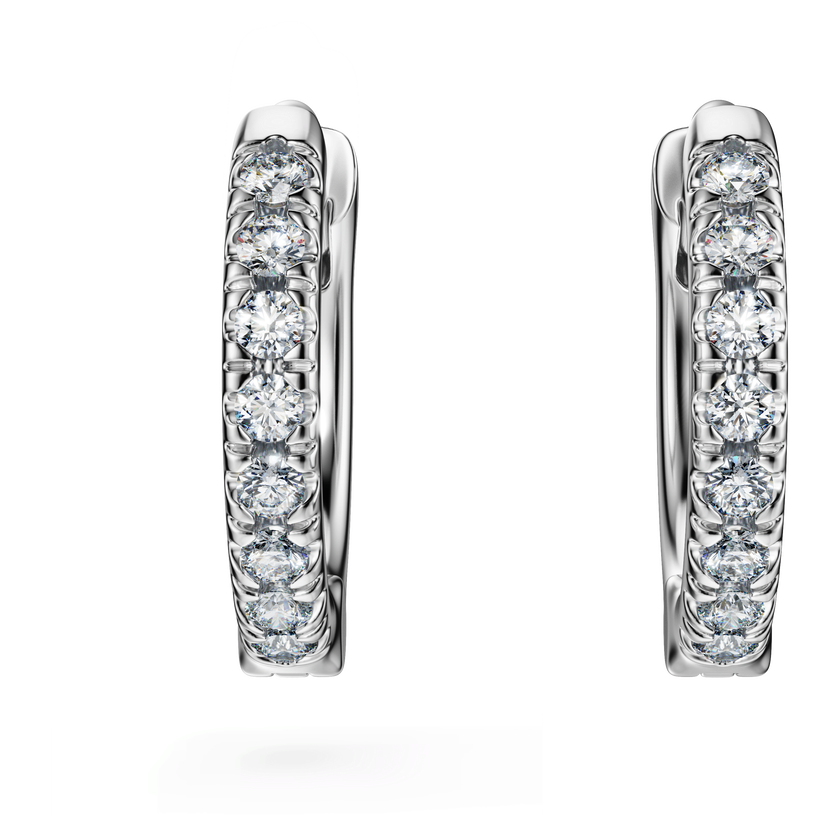 swarovski eternity hoop earrings  laboratory grown diamonds 0 1 ct tw  18k white gold