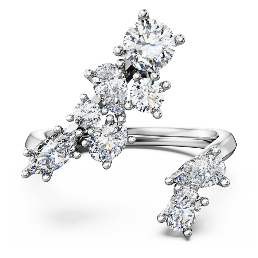 swarovski galaxy bypass ring  laboratory grown diamonds 1 25 ct tw  18k white gold