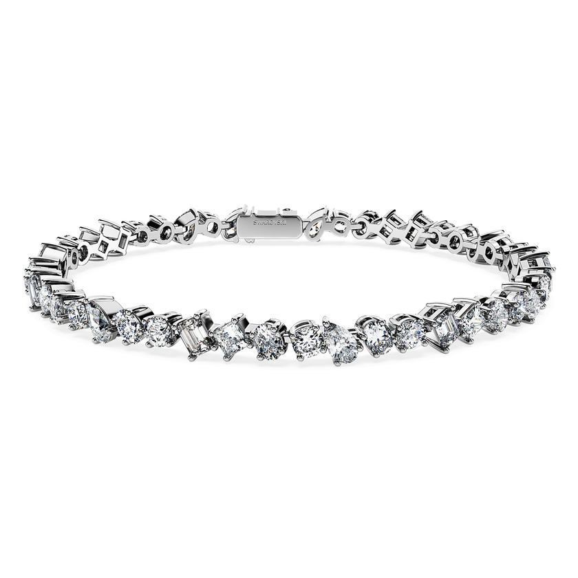 swarovski galaxy tennis bracelet  laboratory grown diamonds 5 ct tw  18k white gold