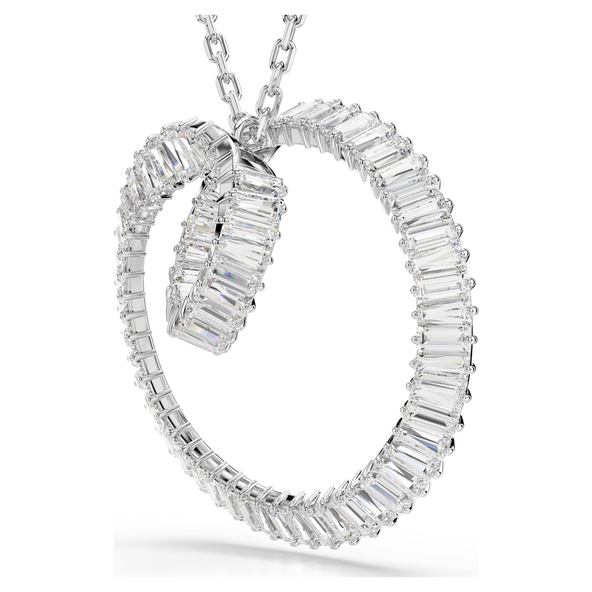 swarovski matrix pendant  baguette cut  white  rhodium plated