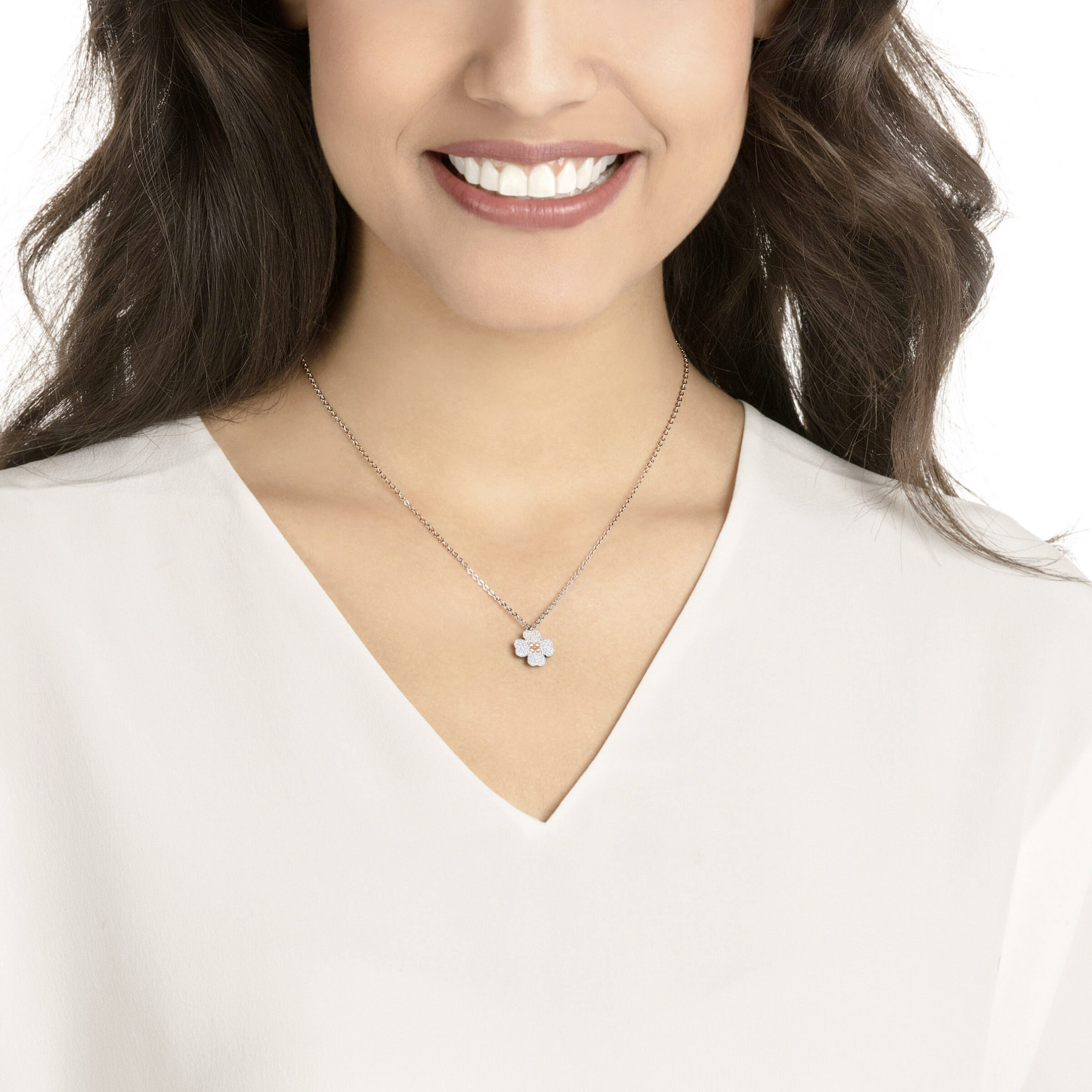 Buy Swarovski Latisha Flower Pendant Black Rose Gold Plating