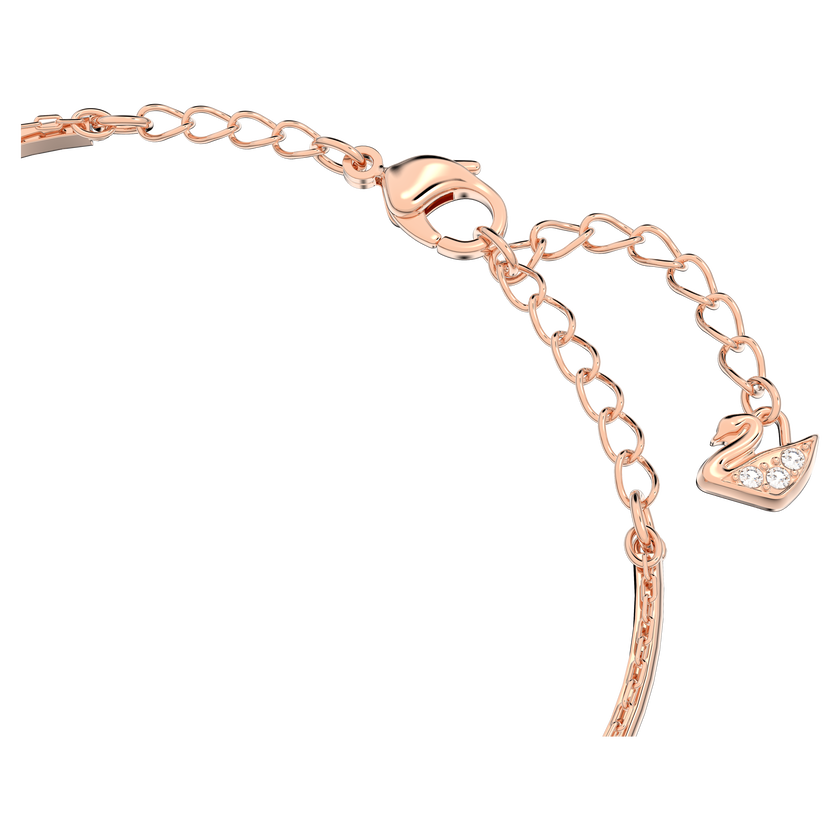 swarovski ginger bangle  white  rose gold plated