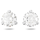 swarovski solitaire stud earrings  round cut  white  rhodium plated