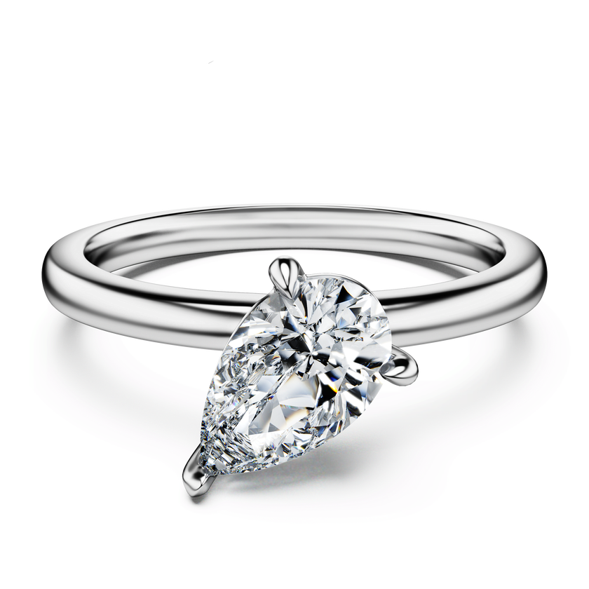 swarovski galaxy ring  set  2   lab grown diamonds 1 4 ct tw  pear shape  18k white gold