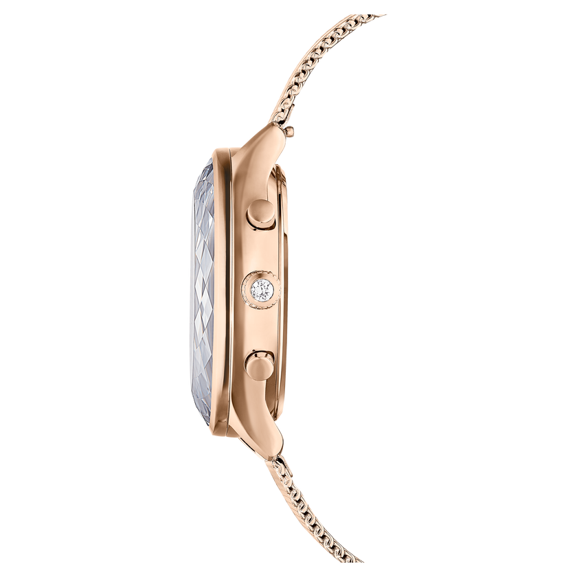 swarovski nova chrono watch  swiss made  metal bracelet  rose gold tone  rose gold tone finish