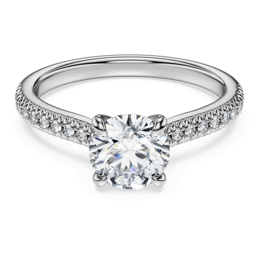 swarovski eternity solitaire ring  laboratory grown diamonds 1 2 ct tw  18k white gold