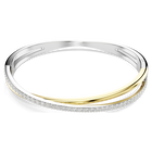 swarovski hyperbola bangle  round cut  white  mixed metal finish