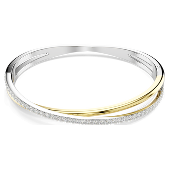 swarovski hyperbola bangle  round cut  white  mixed metal finish