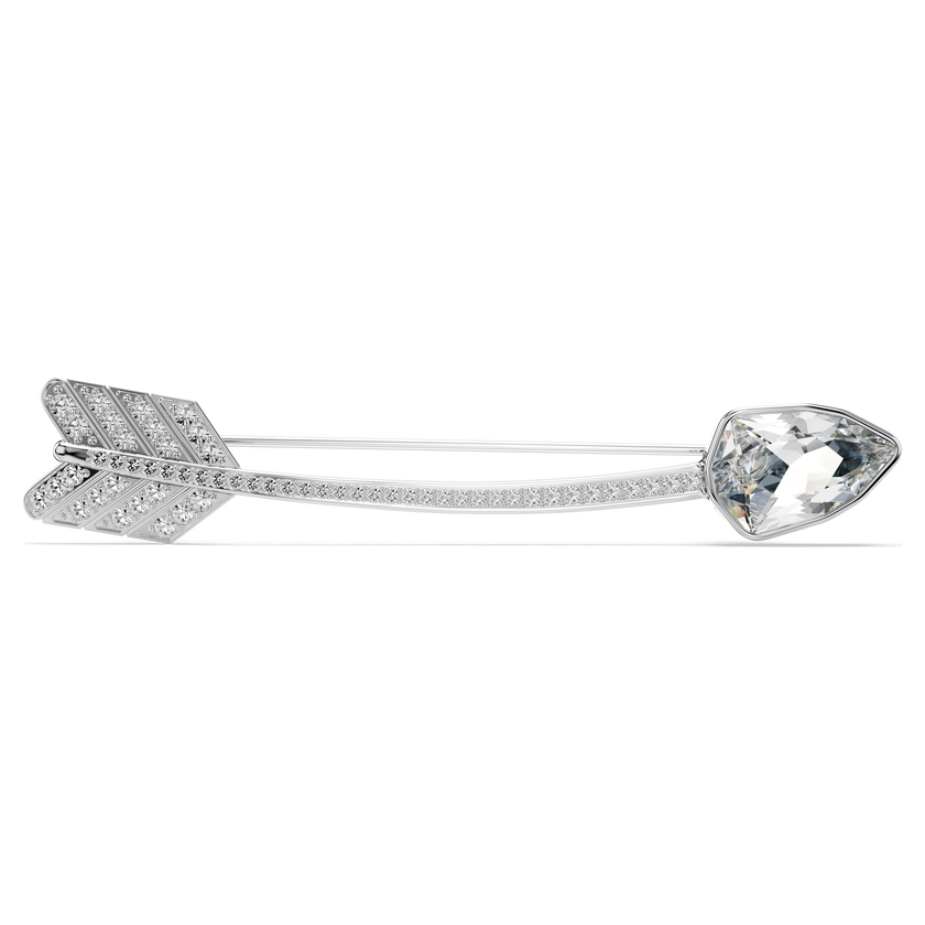 swarovski idyllia brooch  mixed cuts  arrow  white  rhodium plated