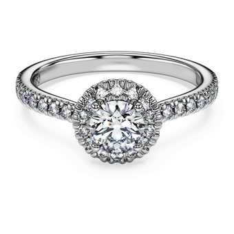 swarovski eternity halo solitaire ring  laboratory grown diamonds 0 8 ct tw  18k white gold
